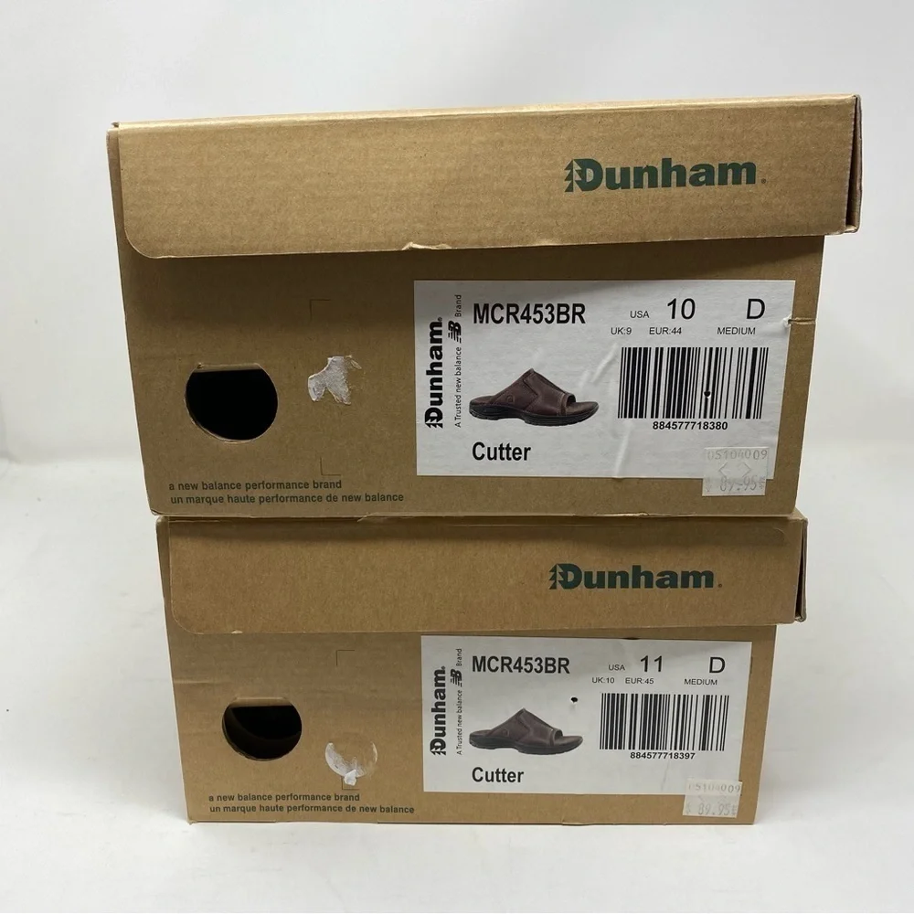 Dunham Cutter Leather Slides Brown
